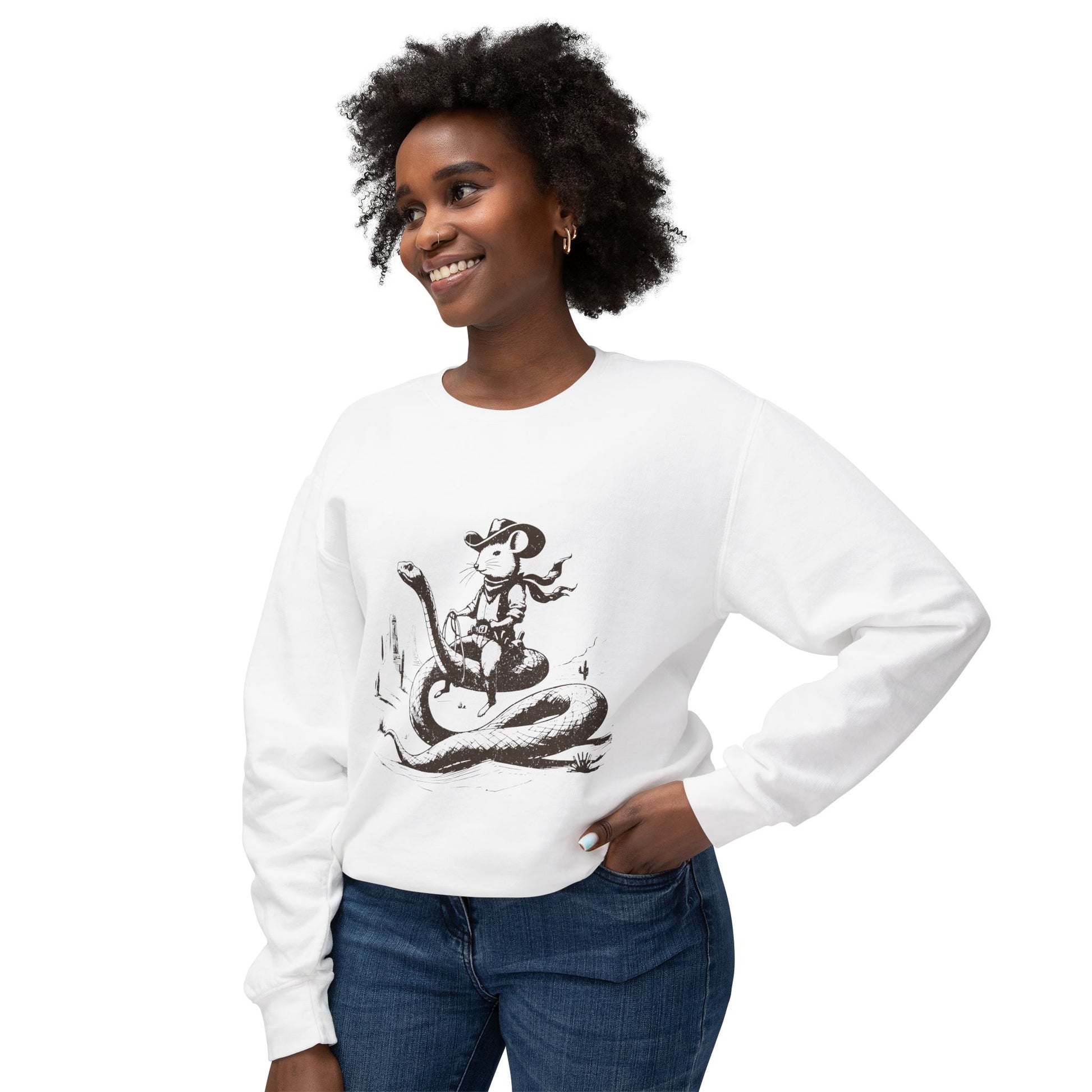 &quot;Mouse Riding a Snake&quot; Sweatshirt