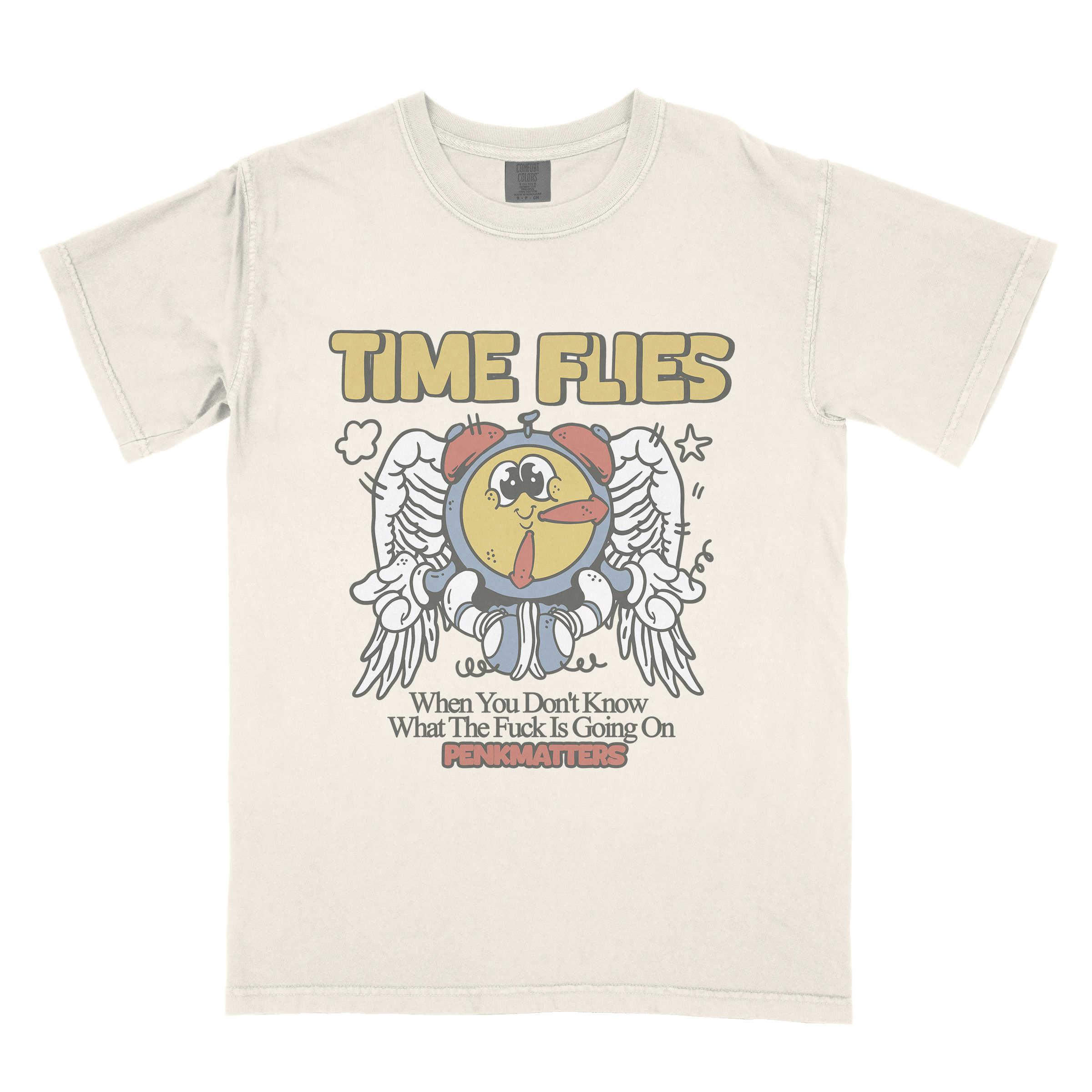 Time Flies creative graphic t-shirt design.