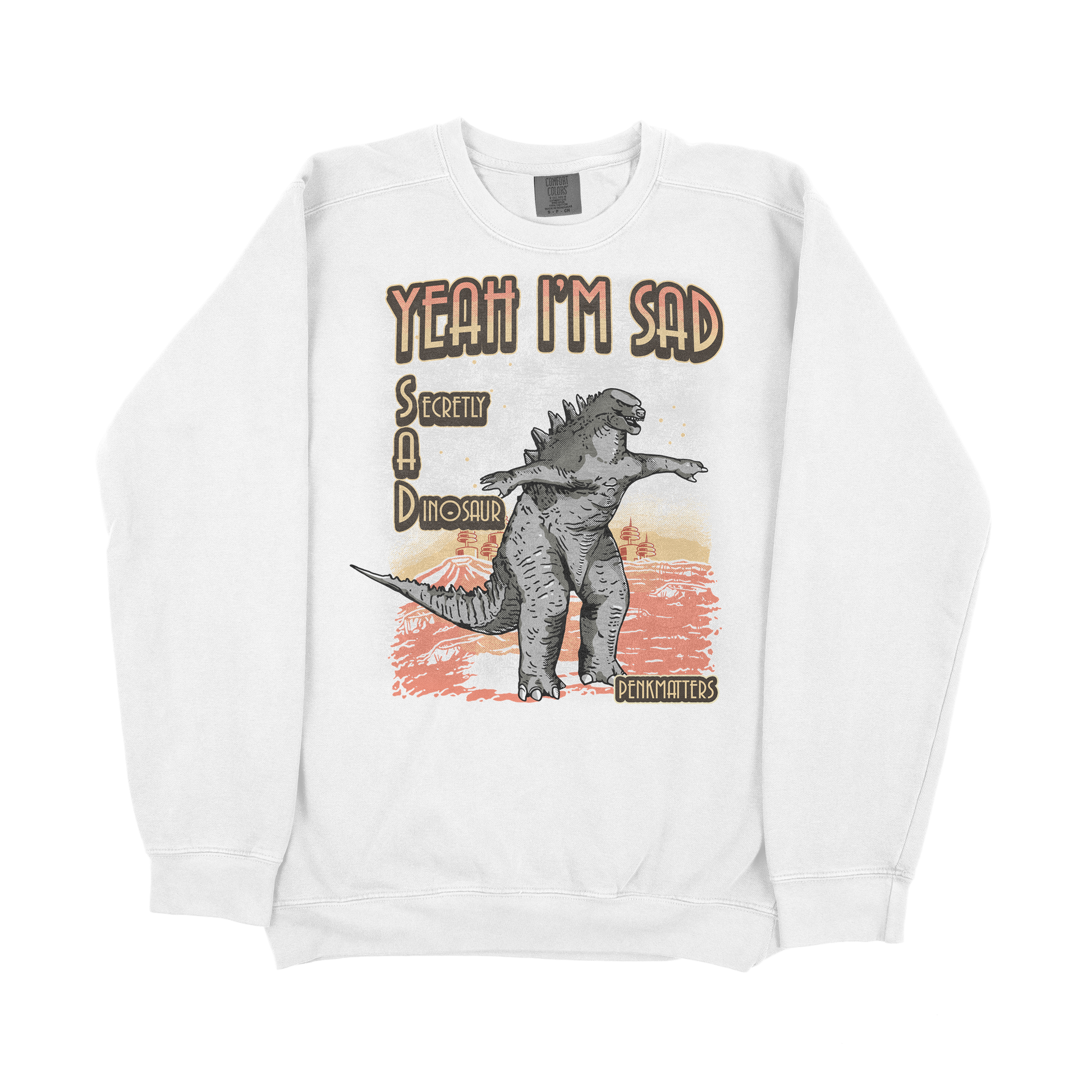 Yeah, I&#39;m Sad graphic sweatshirt design detail.
